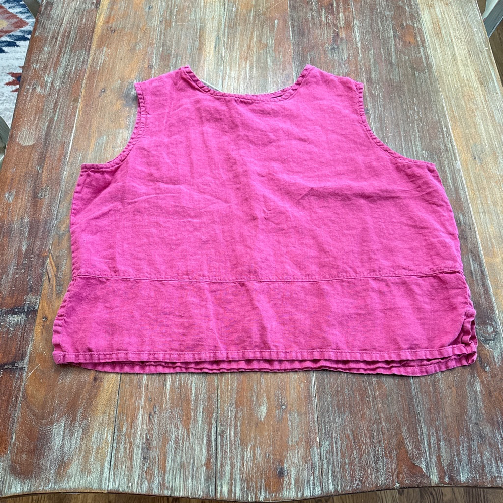 Bryn Walker Pink Linen Boxy Tank Top XL